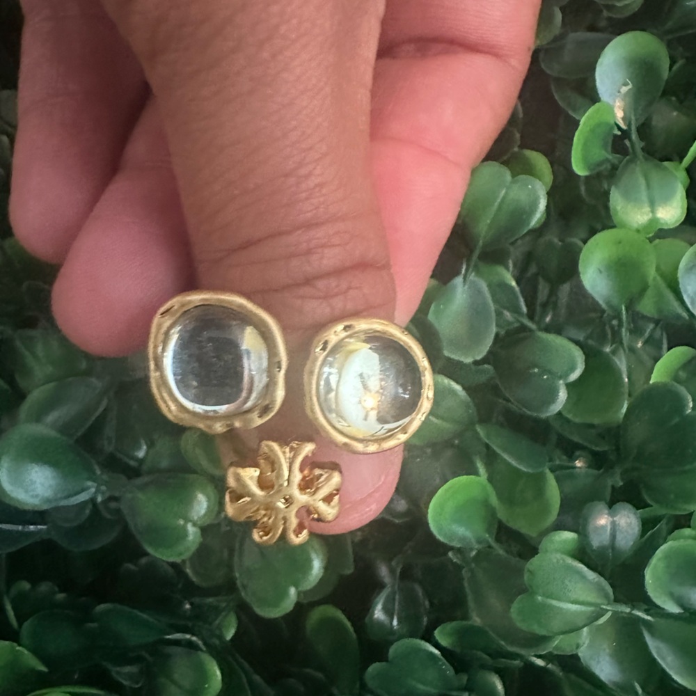 Tory Burch Gold and Silver mirror adjustable ring